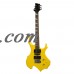 Zimtown Flame Type Electric Guitar + Gigbag + Strap + Cord + Pick + Tremolo Bar Yellow Color Musical Instruments   